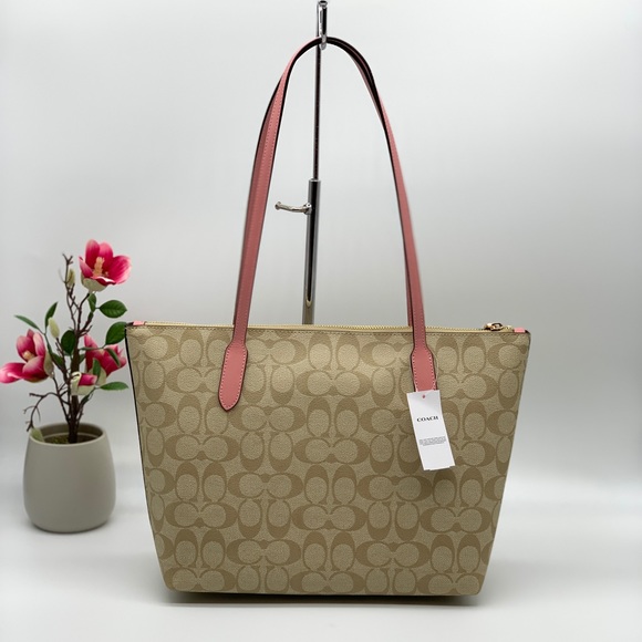 Coach Bags Coach Zip Top Tote In Signature Canvas Poshmark